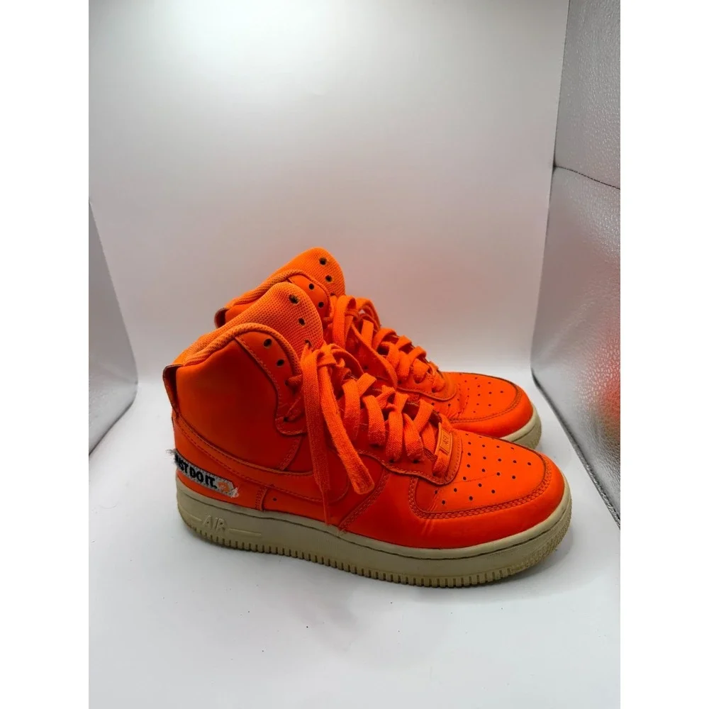 Nike Air Force 1 High LV8 GS Just Do It AV7951-800 Kids 5.5 Sneaker Orange Shoes